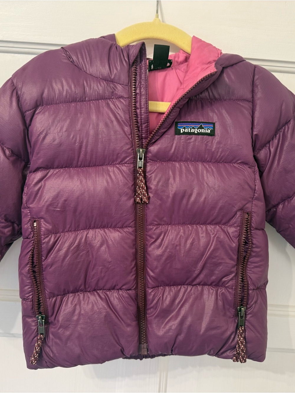 Patagonia Kids Puffer Jacket Purple with Pink Lining